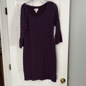 Riley Deep Purple Long Sleeve Dress